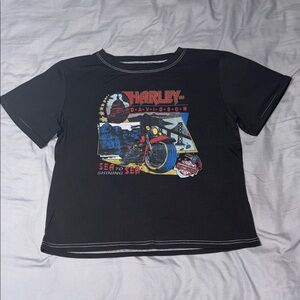 SHEIN Black Short Sleeve Tee with Vintage Graphic